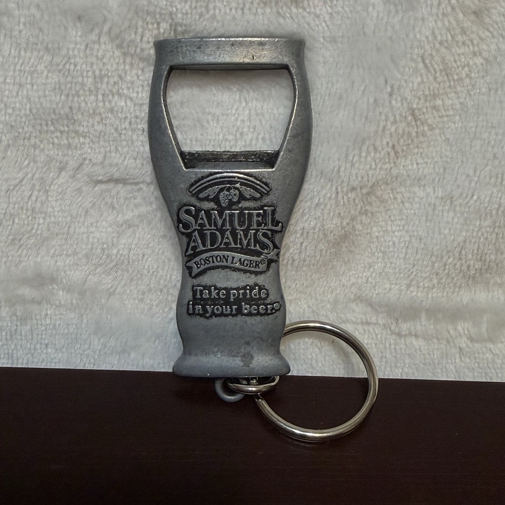 Samuel Adams Bottle Opener Keychain Take Pride in Your Beer Boston Lager Pewter